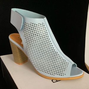 Beston NEW baby blue vegan leather mule sandals